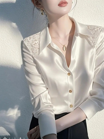 Women’s luxury-feel white base layer shirt