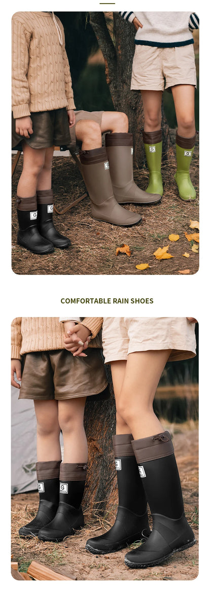 Non-slip fleece-lined rain boots for men & women