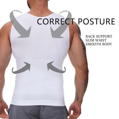 Men’s slim compression top for body shaping