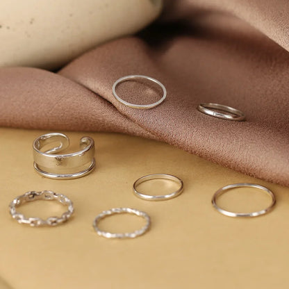 Chic Geometric Ring Set – 11PCS Trendy Party Jewelry
