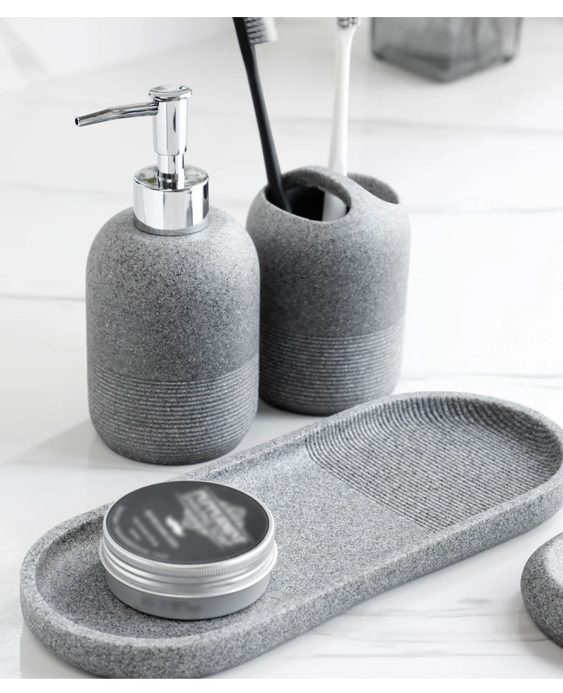 Functional 5-piece set for modern bathroom organization