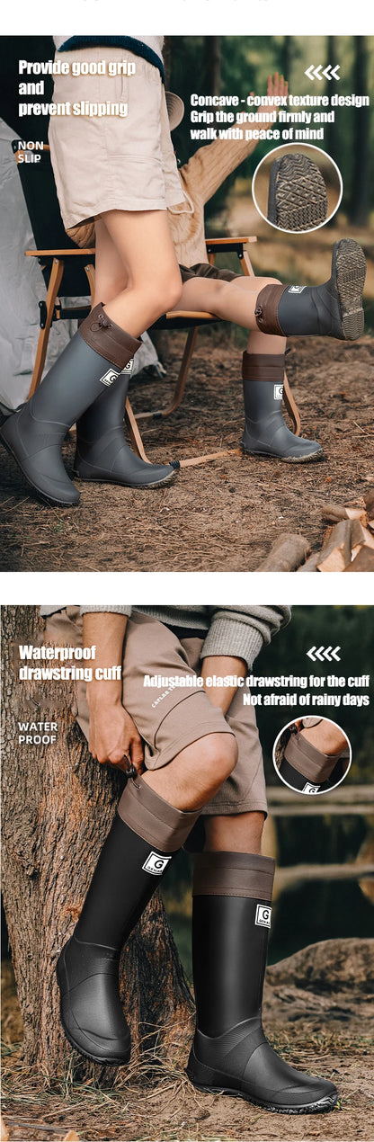 Non-slip fleece-lined rain boots for men & women