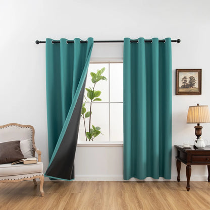Privacy Drapes for Bedroom, Living Room,100% Blackout Curtains with Grommets.