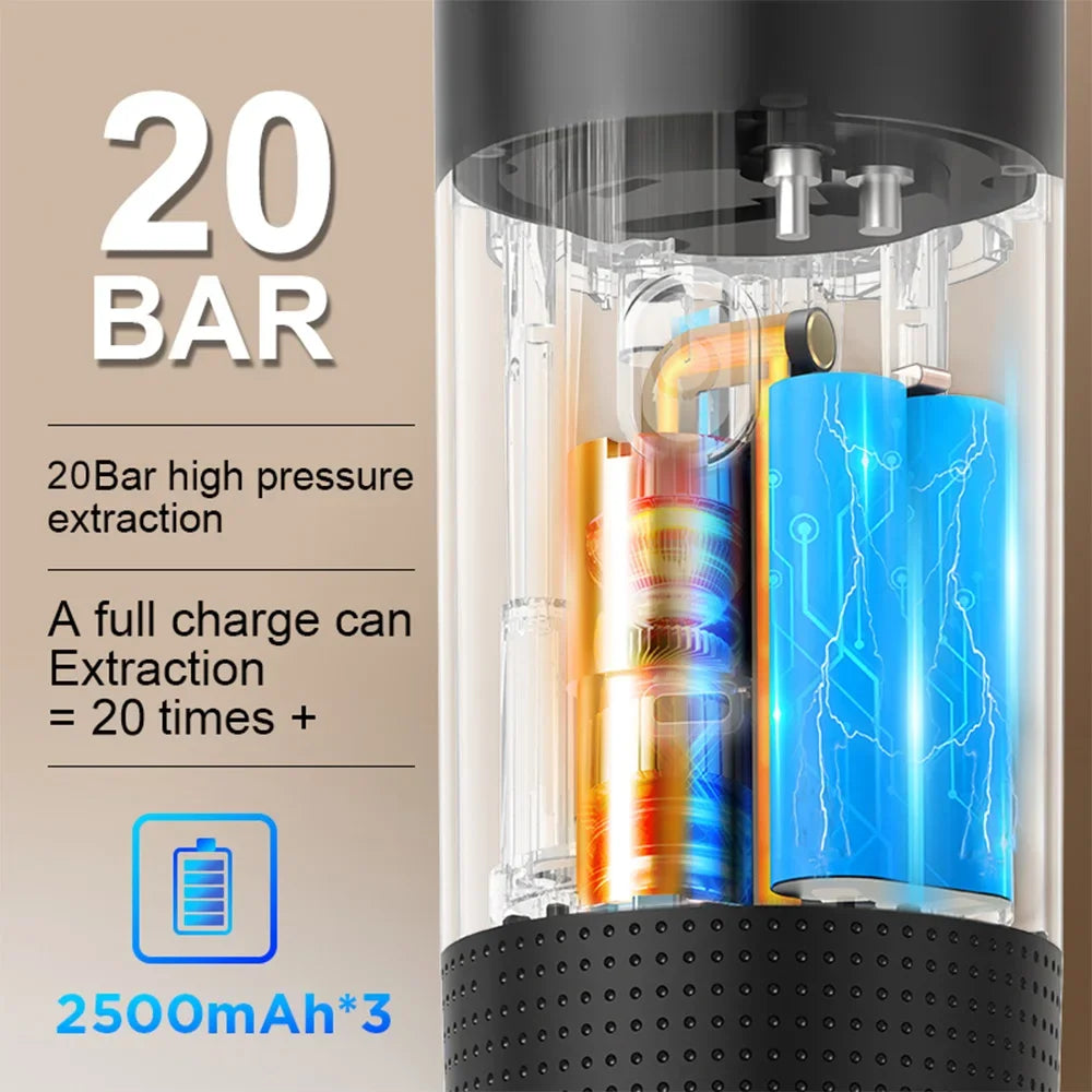 Electric handheld espresso maker—perfect for on-the-go brewing