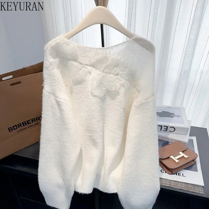 Women’s Korean lazy lace splicing sweater