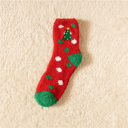 Cute Santa & Elk Socks – Thick Cozy Floor & Sleep Socks