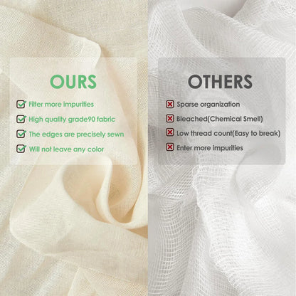 Unbleached cotton cheesecloth for straining and cooking