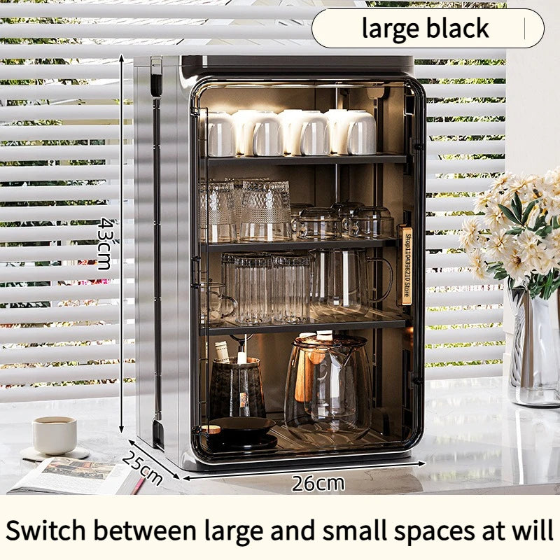 Transparent dustproof cup rack for mugs, tea cups, and coffee accessories