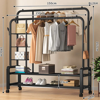 Freestanding clothes organizer for easy drying and hanging clothes