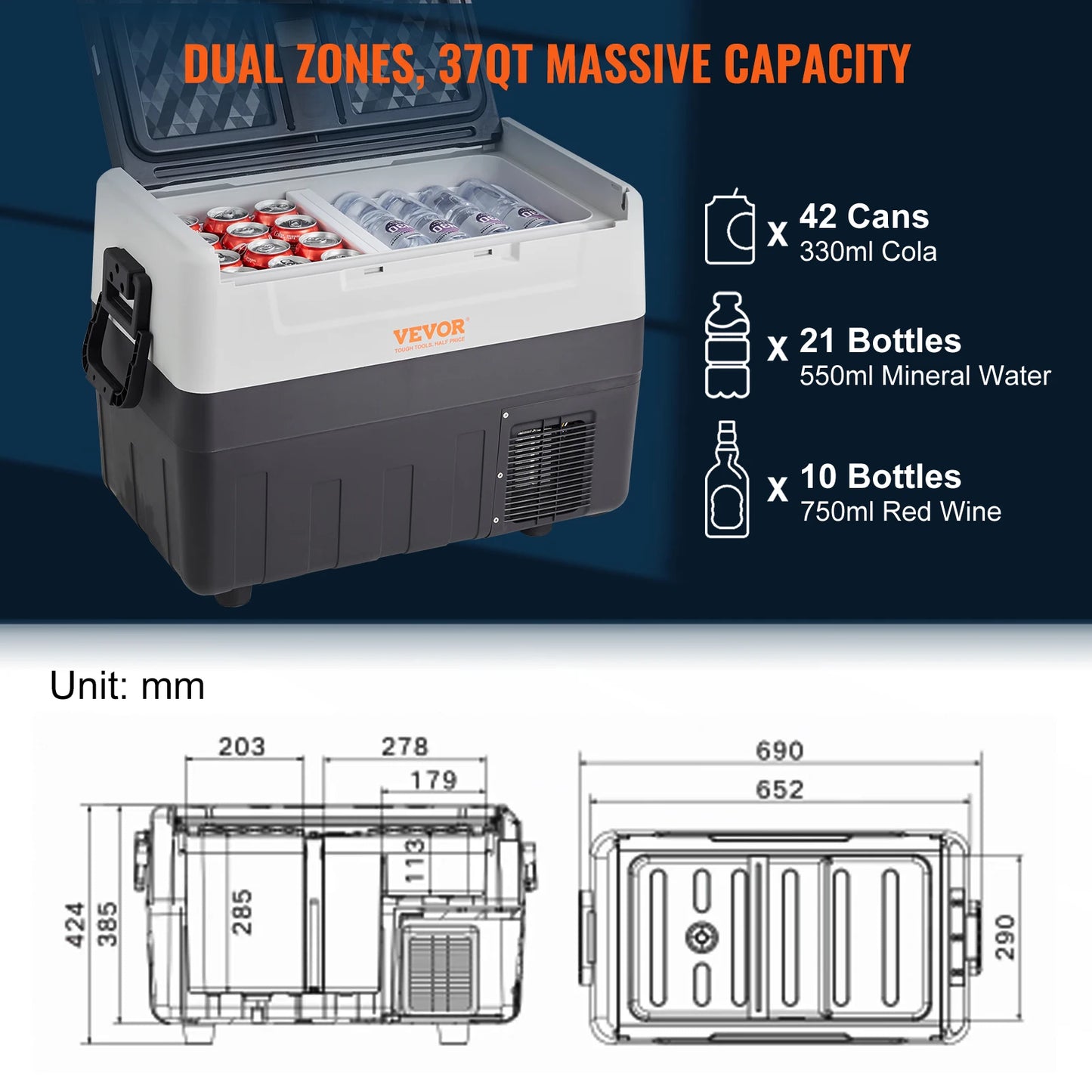 Mobile car refrigerator with wheels—compact, powerful, and easy to carry