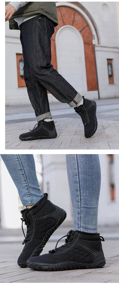 Winter Snow Boots – Warm Fur Lined, Non-Slip Barefoot Style