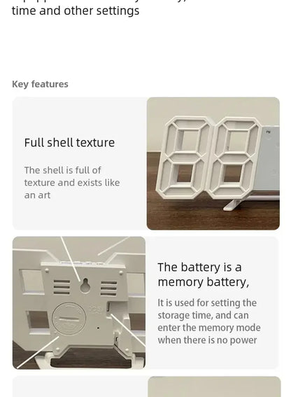 Creative LED clock with clear, glowing numbers for any room