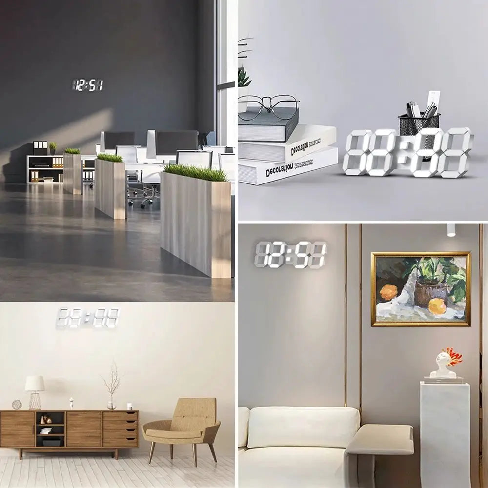 Creative LED clock with clear, glowing numbers for any room