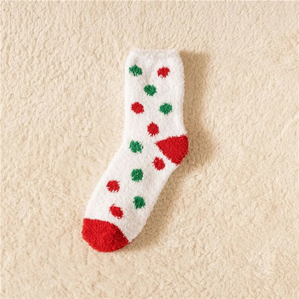 Cute Santa & Elk Socks – Thick Cozy Floor & Sleep Socks