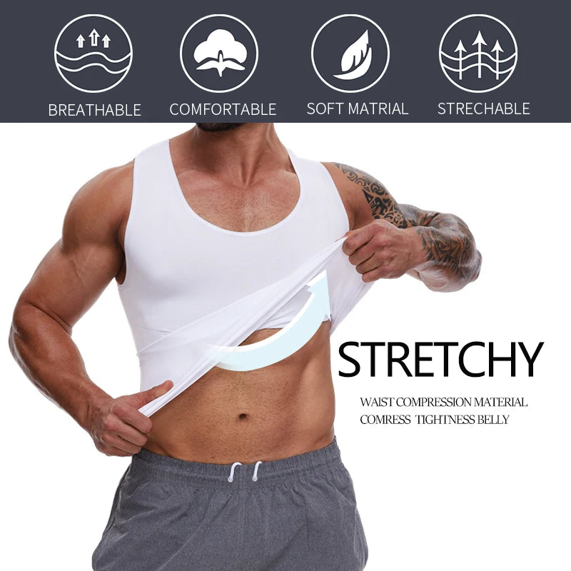 Men’s slim compression top for body shaping