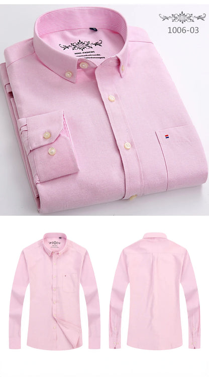 Men’s 100% cotton plaid shirt, stylish slim design for office or casual