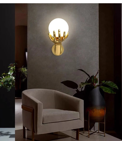 Creative resin and glass bedside wall light for stylish décor