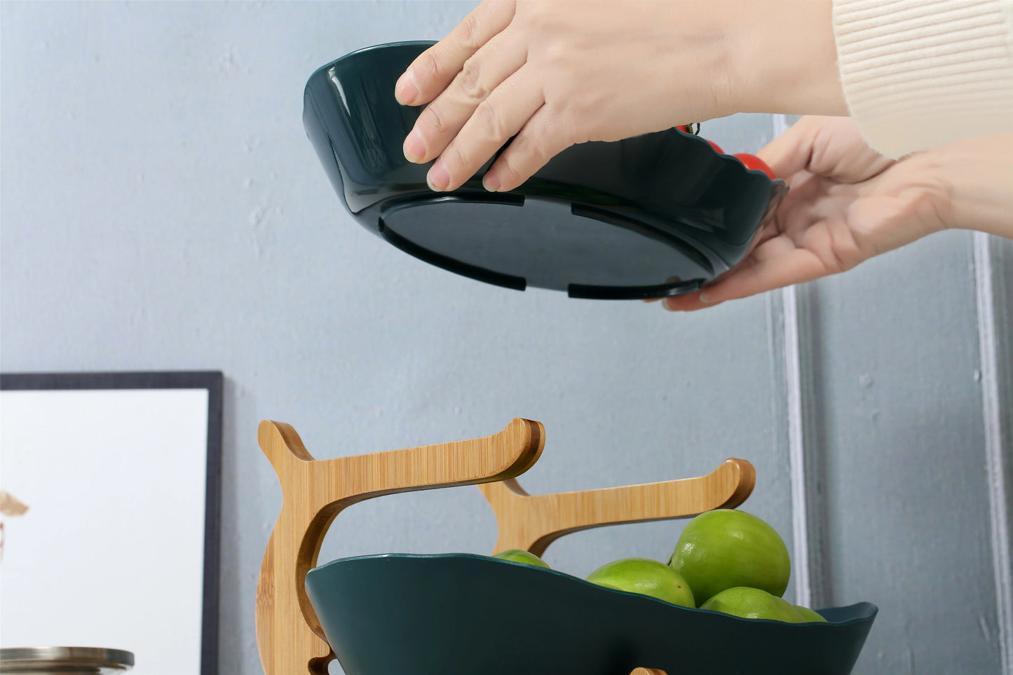 Modern plastic dessert stand for fruits, candy, and treats