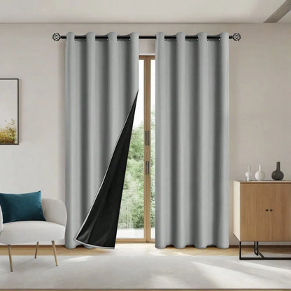 Privacy Drapes for Bedroom, Living Room,100% Blackout Curtains with Grommets.