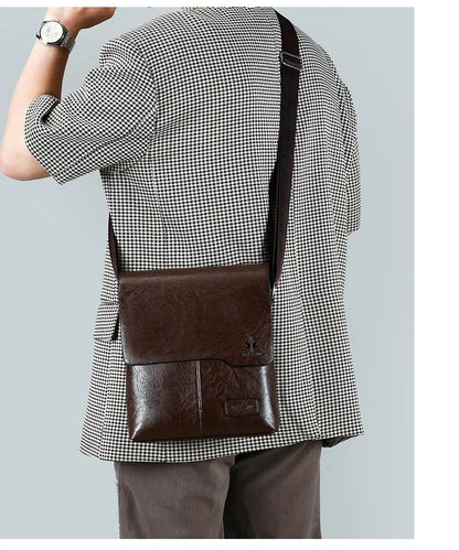 Durable premium leather side bag for men