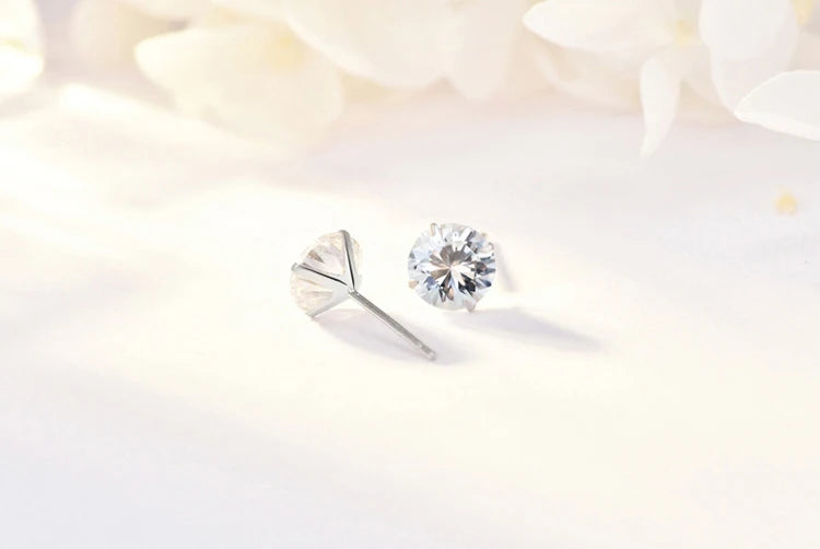 25 Sterling Silver CZ Stud Earrings – Classic Channel Set