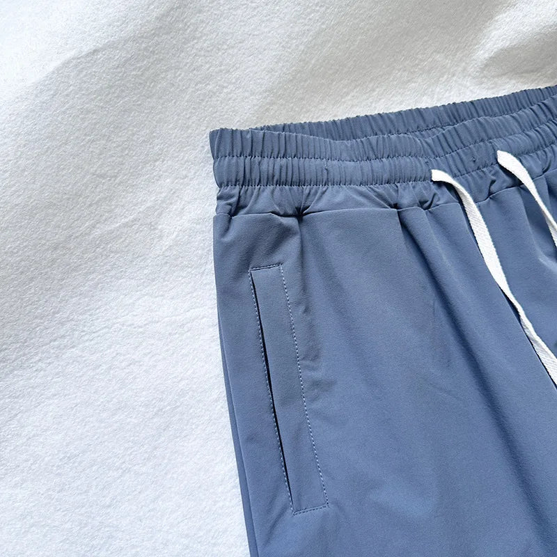 Trendy loose-fit drop-crotch casual trousers