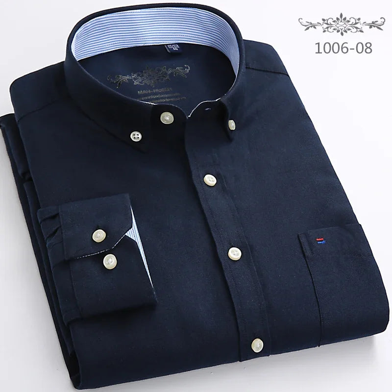 Men’s 100% cotton plaid shirt, stylish slim design for office or casual