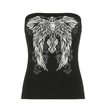 Women’s gothic black strapless tube top