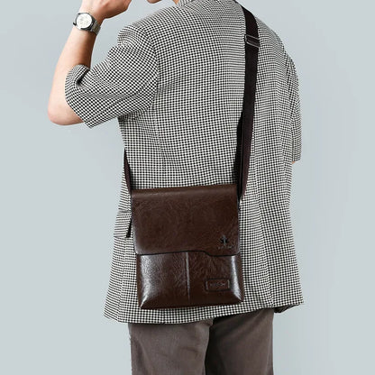 Durable premium leather side bag for men