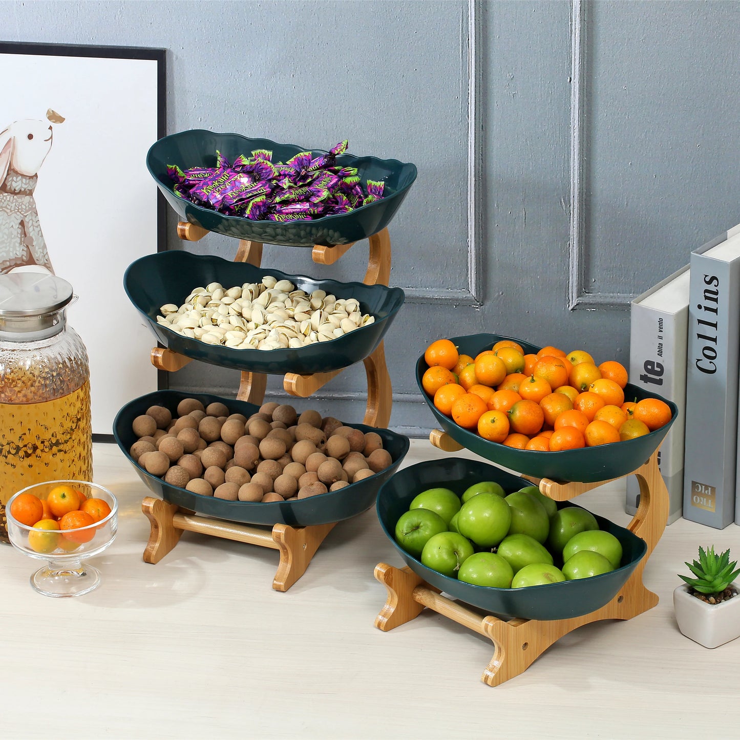 Modern plastic dessert stand for fruits, candy, and treats