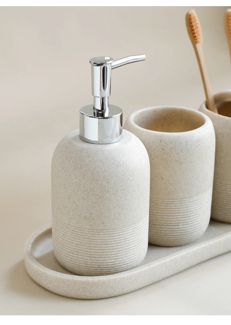 Functional 5-piece set for modern bathroom organization