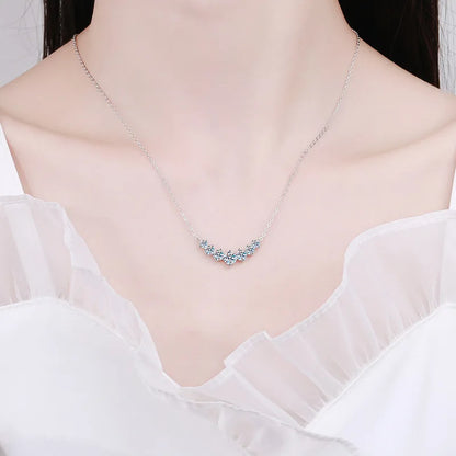 Moissanite Necklace – 925 Sterling Silver, 18K White Gold Plated