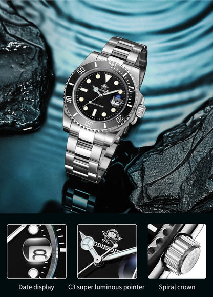 Waterproof stainless-steel men's quartz watch
