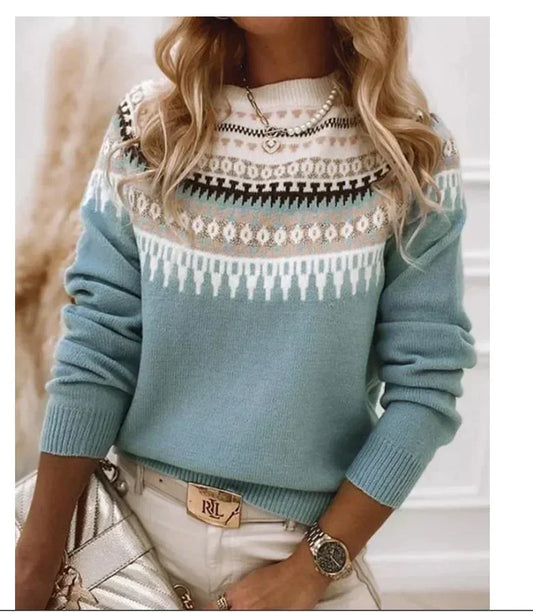 Thick warm oversized casual pullover for ladies