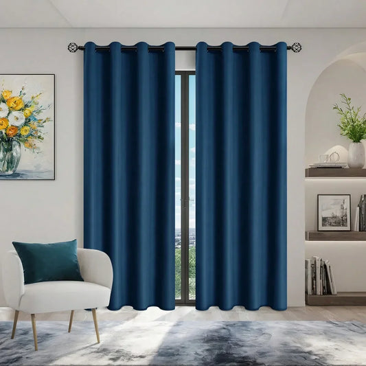 Privacy Drapes for Bedroom, Living Room,100% Blackout Curtains with Grommets.