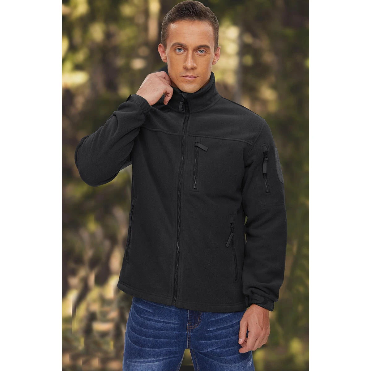Men’s cotton-padded winter vest with stand collar