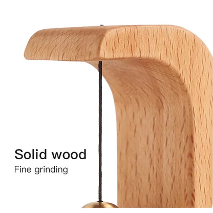 Magnetic wood wind-bell with copper chime