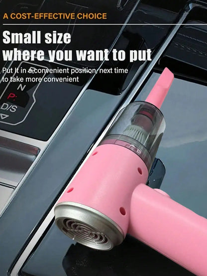 Compact handheld vacuum with suction, blow, and brush functions