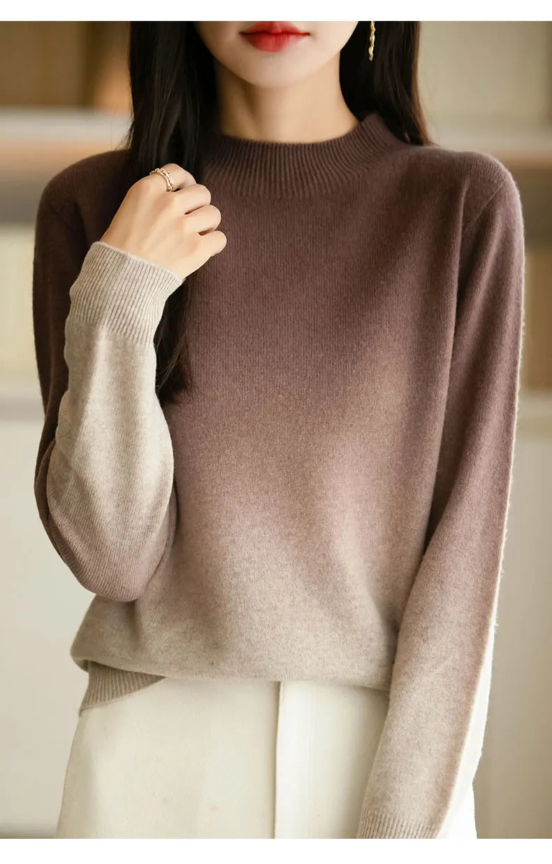 Women’s thick fine wool gradient sweater