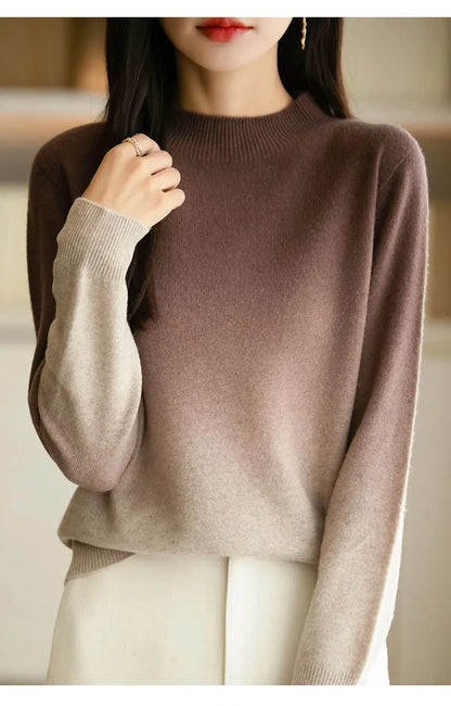 Women’s thick fine wool gradient sweater