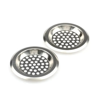 Durable stainless steel drain filter with fine mesh design; fits most sink drain holes