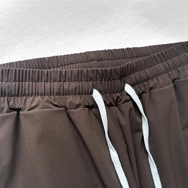 Trendy loose-fit drop-crotch casual trousers
