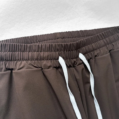 Trendy loose-fit drop-crotch casual trousers