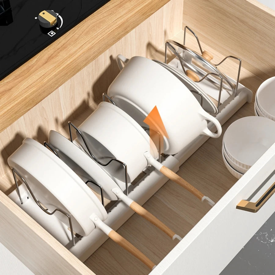 Space-saving kitchen utensil holder and pot rack