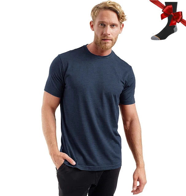 Men’s 100% superfine merino wool base-layer T-shirt