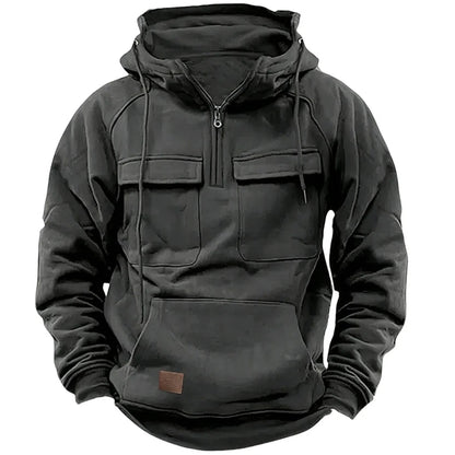 Men’s thick outdoor hooded sweatshirt with pockets
