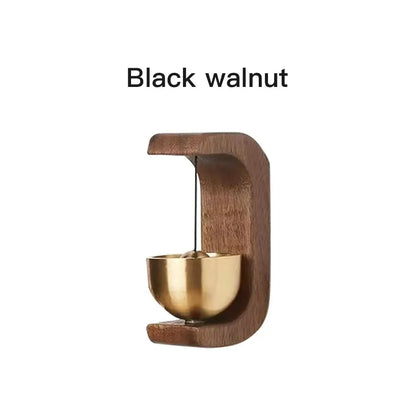 Magnetic wood wind-bell with copper chime