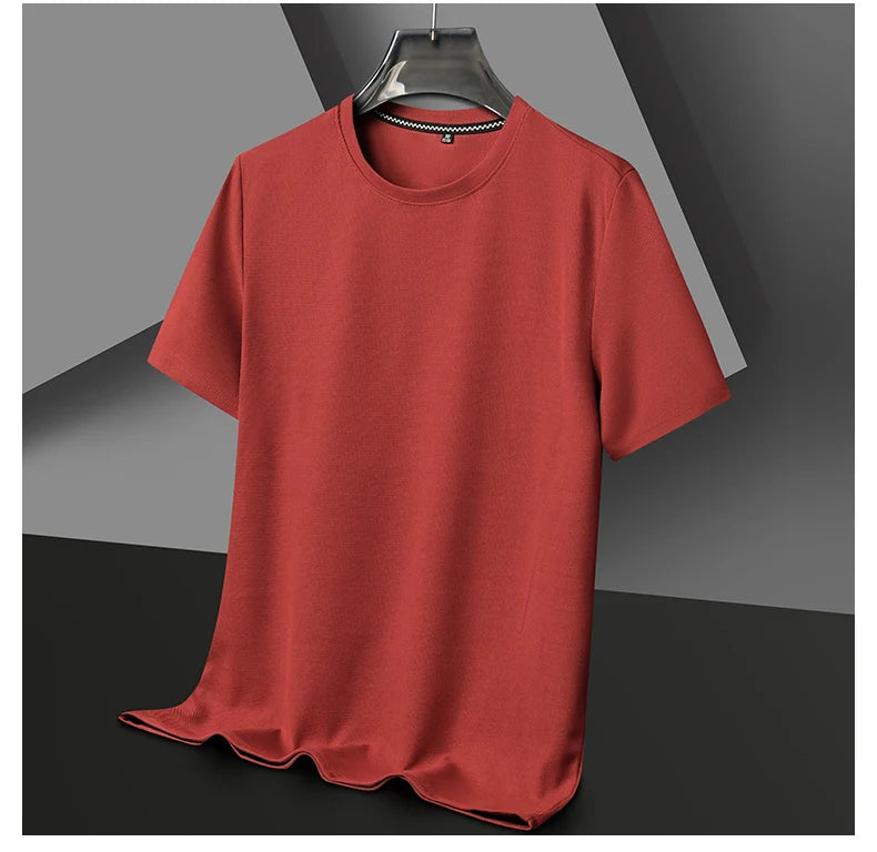 Men’s summer waffle round-neck T-shirt