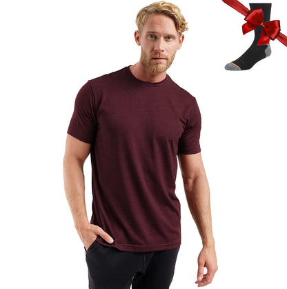 Men’s 100% superfine merino wool base-layer T-shirt