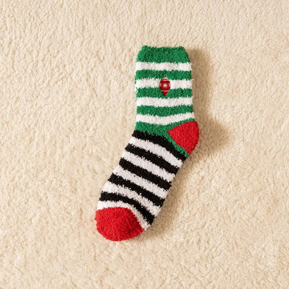 Cute Santa & Elk Socks – Thick Cozy Floor & Sleep Socks
